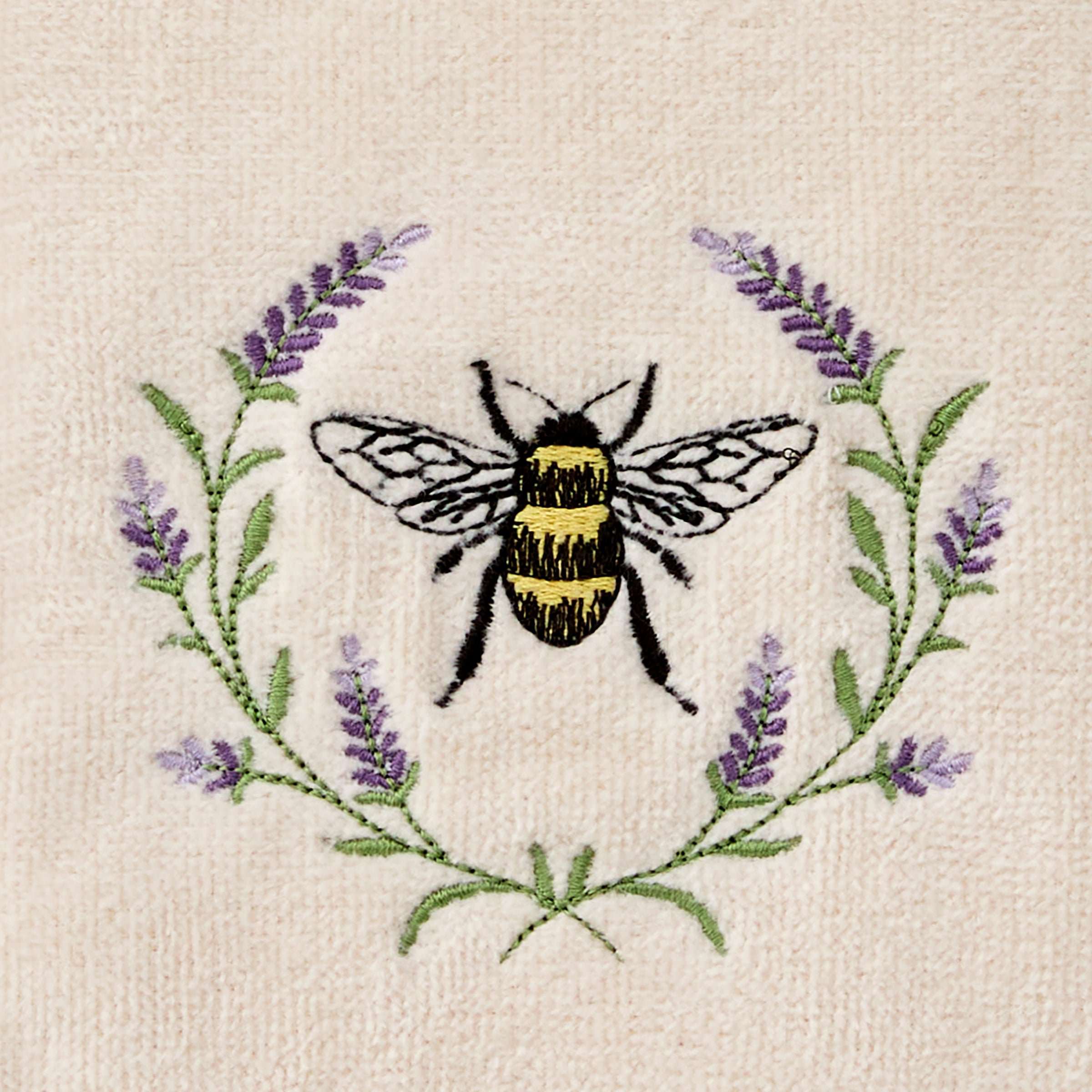 Bee Lavender 2-Piece Hand Towel Set, Natural