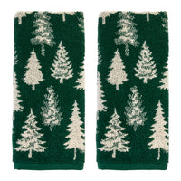 Evergreen Trees 2-Piece Hand Towel Set, Evergreen