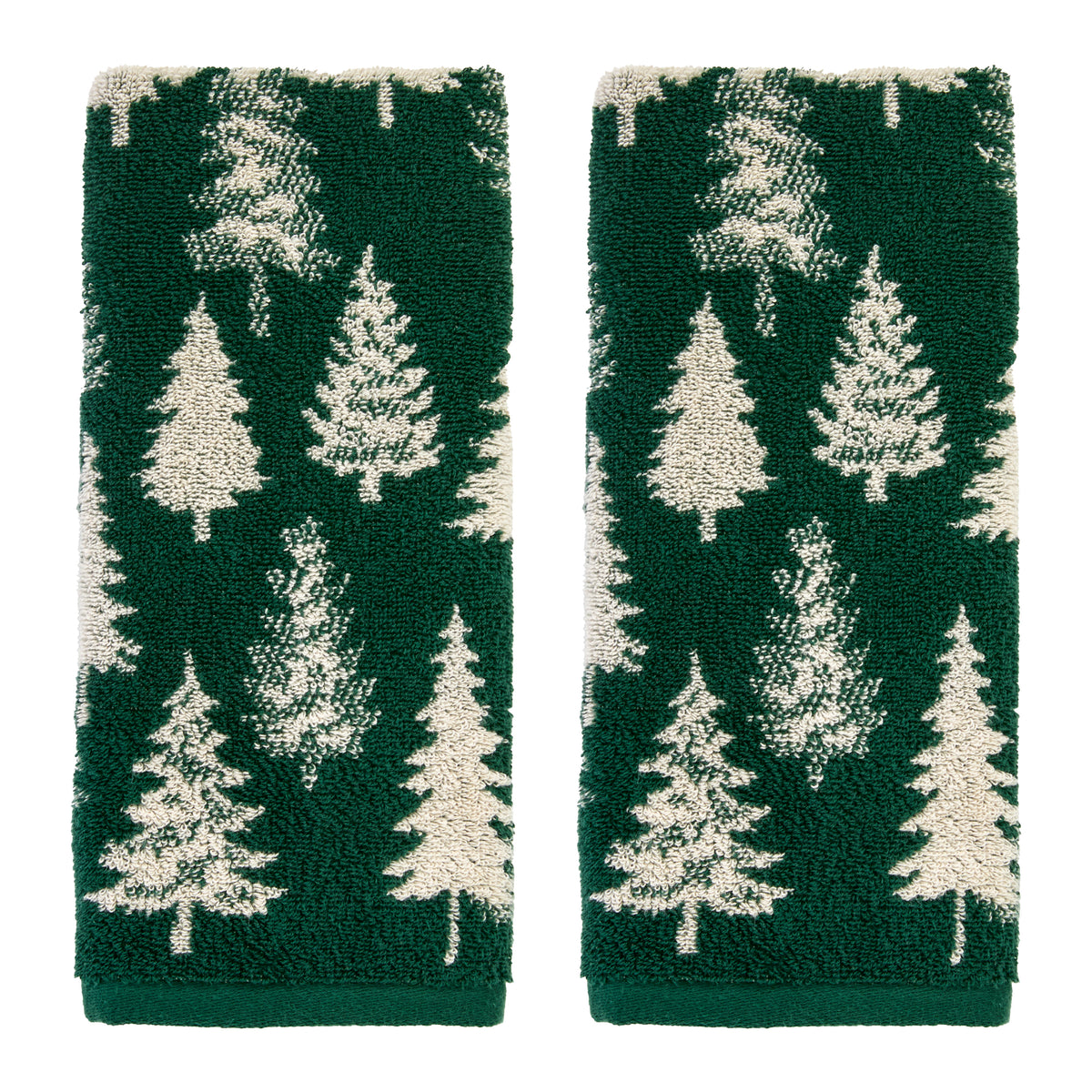 Evergreen Trees 2-Piece Hand Towel Set, Evergreen