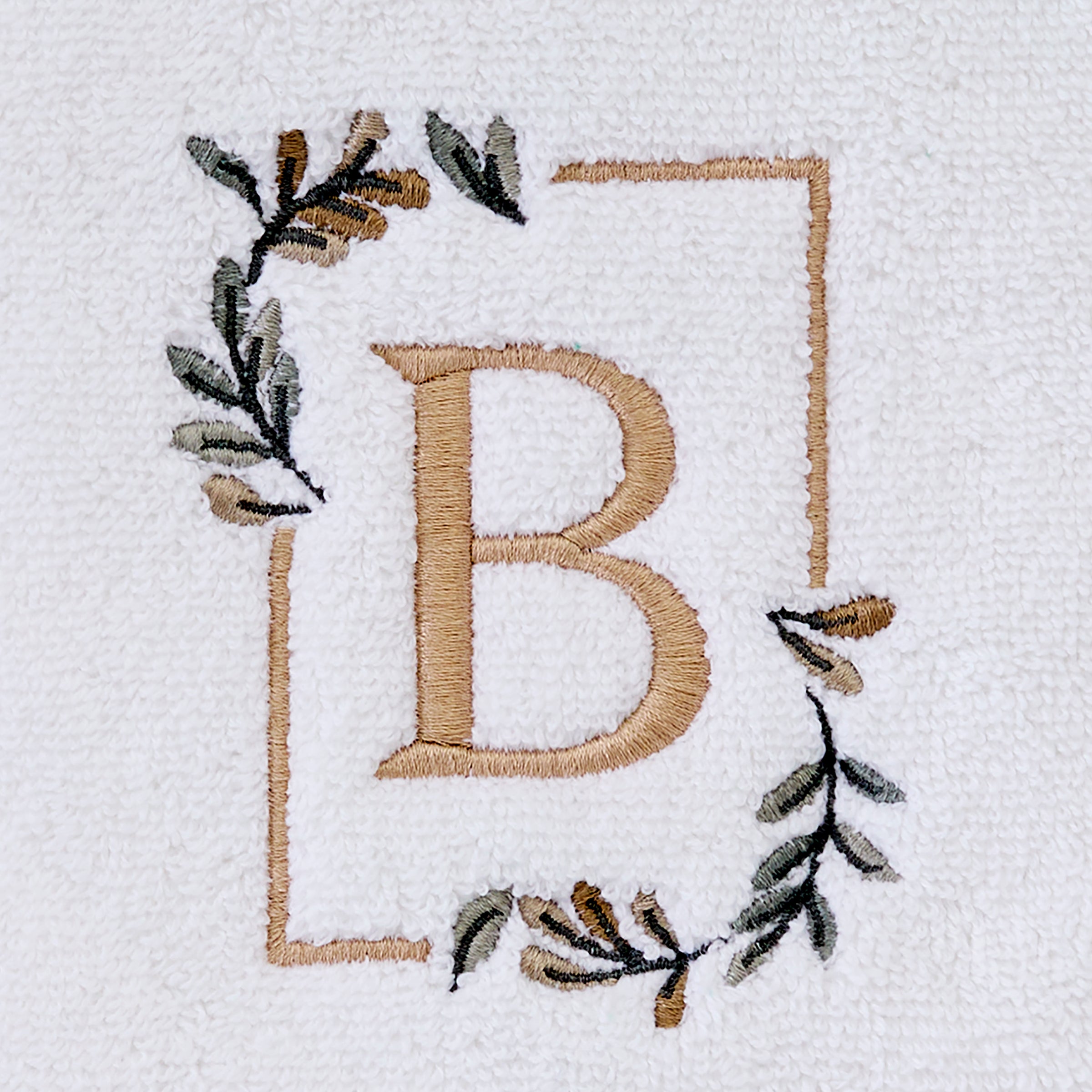 Everyday Monogram “B” 2-Piece Cotton Hand Towel Set, White
