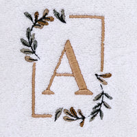 Everyday Monogram “A” 2-Piece Cotton Hand Towel Set, White
