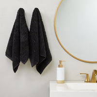 CloudSoft Cotton Luxury 2-Piece Hand Towel Set, Slate