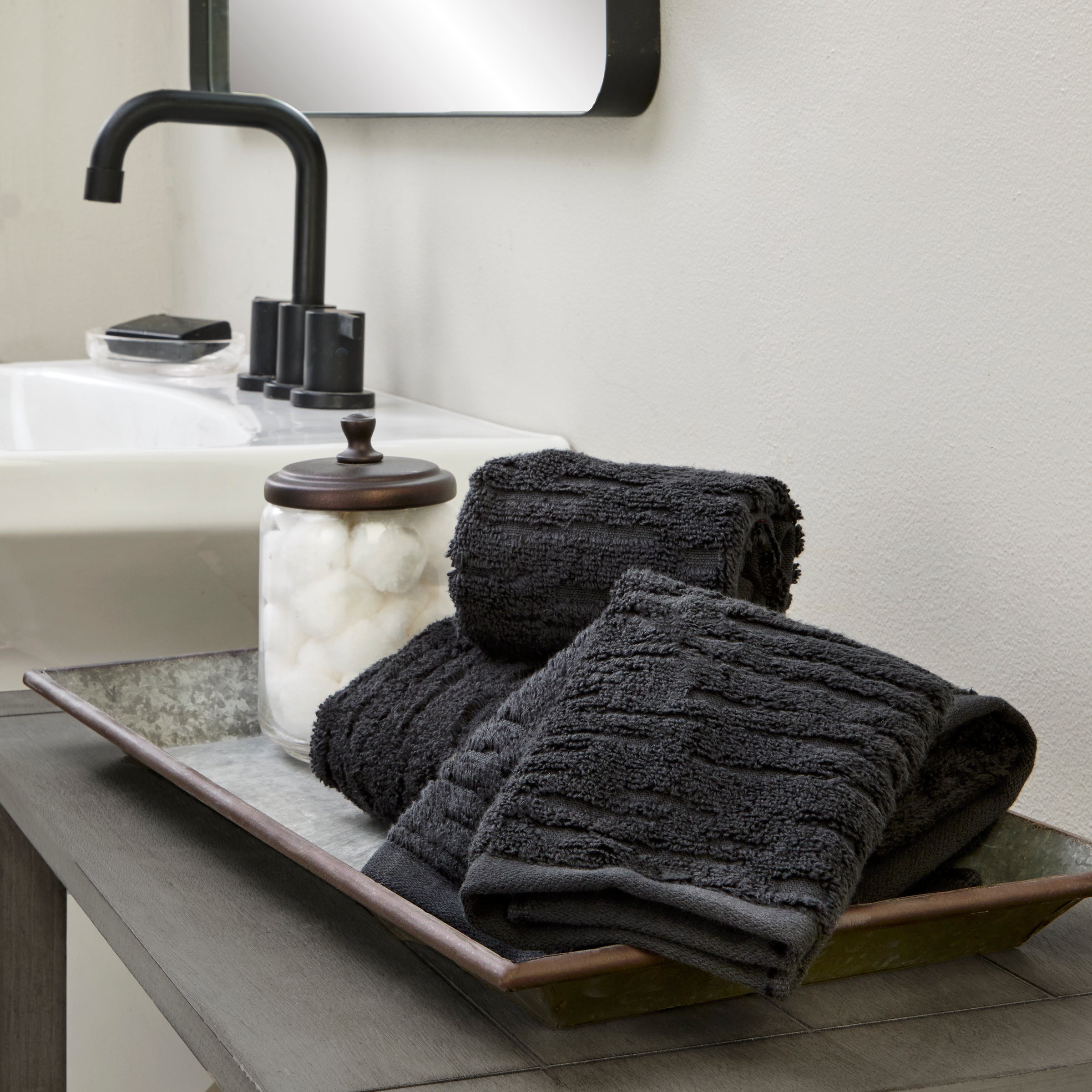 CloudSoft Cotton Luxury 2-Piece Hand Towel Set, Slate