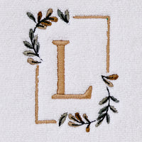Everyday Monogram “L” 2-Piece Cotton Hand Towel Set, White