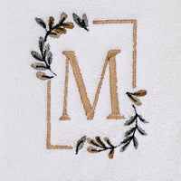 Everyday Monogram “M” 2-Piece Cotton Hand Towel Set, White
