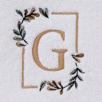 Everyday Monogram “G” 2-Piece Cotton Hand Towel Set, White