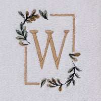 Everyday Monogram “W" 2-Piece Cotton Hand Towel Set, White