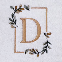 Everyday Monogram “D” 2-Piece Cotton Hand Towel Set, White