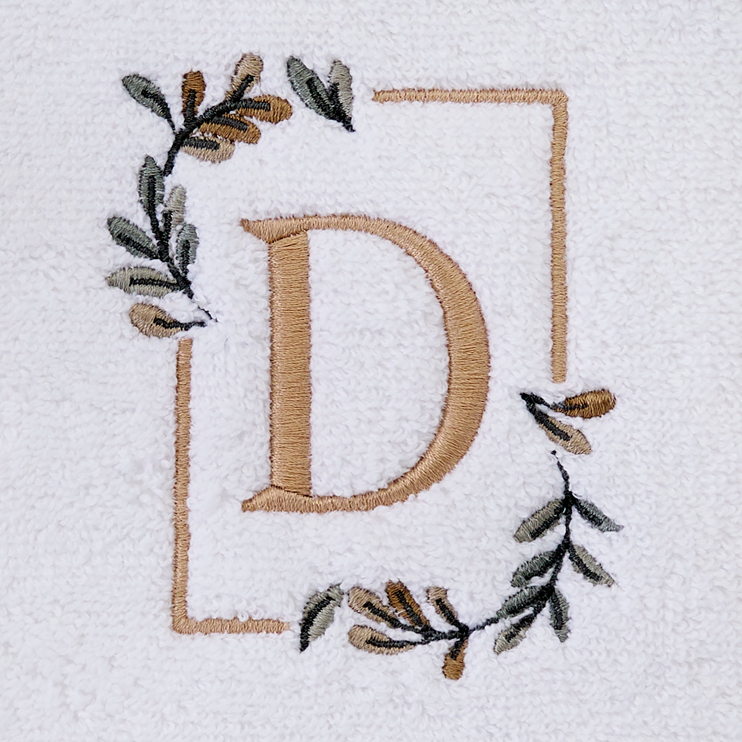 Everyday Monogram “D” 2-Piece Cotton Hand Towel Set, White