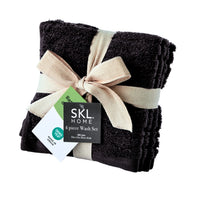CloudSoft Cotton Luxury 4-Piece Washcloth Set, Slate