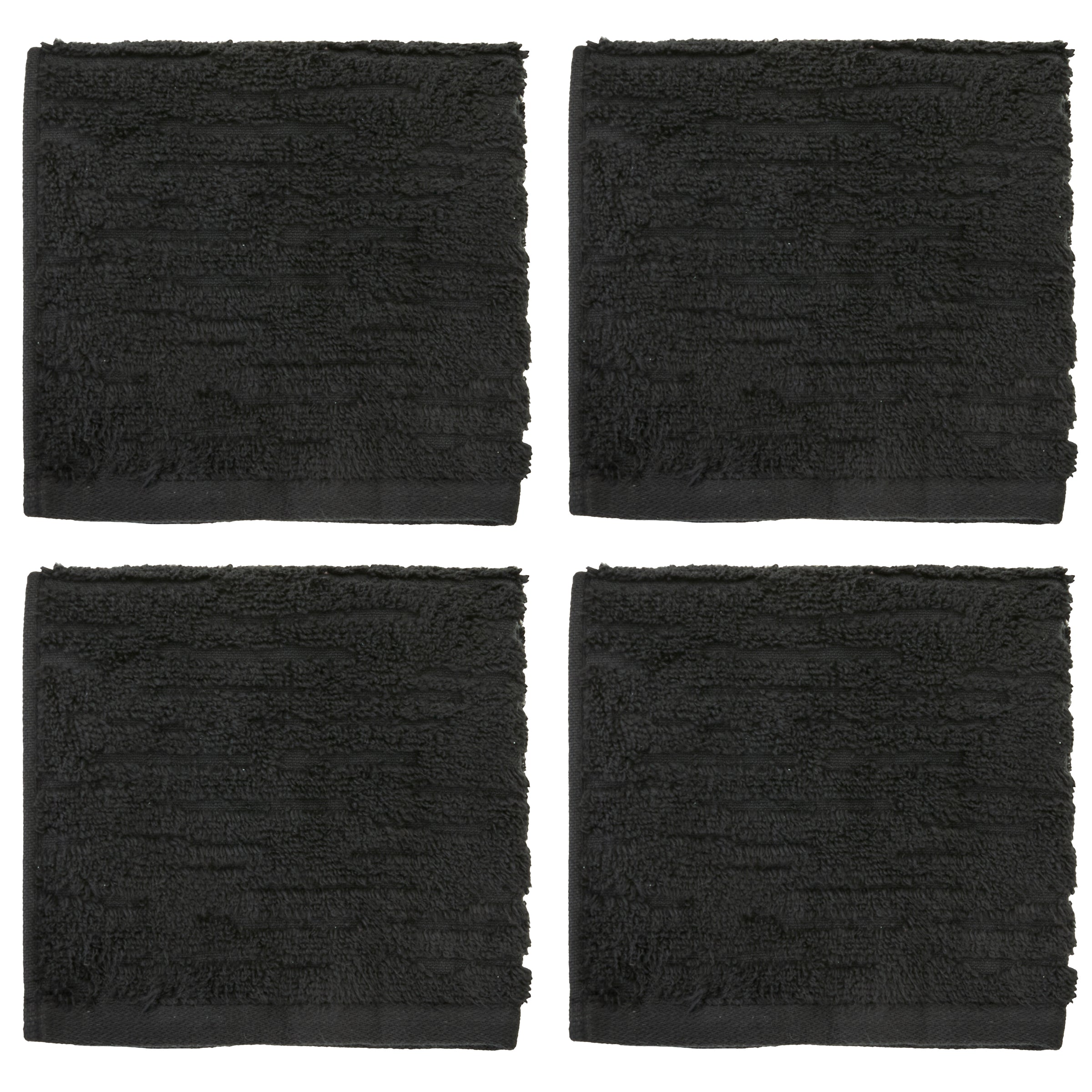 CloudSoft Cotton Luxury 4-Piece Washcloth Set, Slate