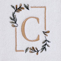 Everyday Monogram “C” 2-Piece Cotton Hand Towel Set, White