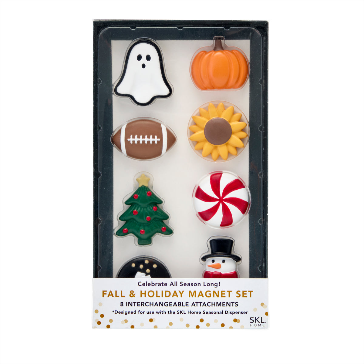 Fall & Holiday 8-Piece Magnet Set, for SKL Home Seasonal Dispenser, Multi