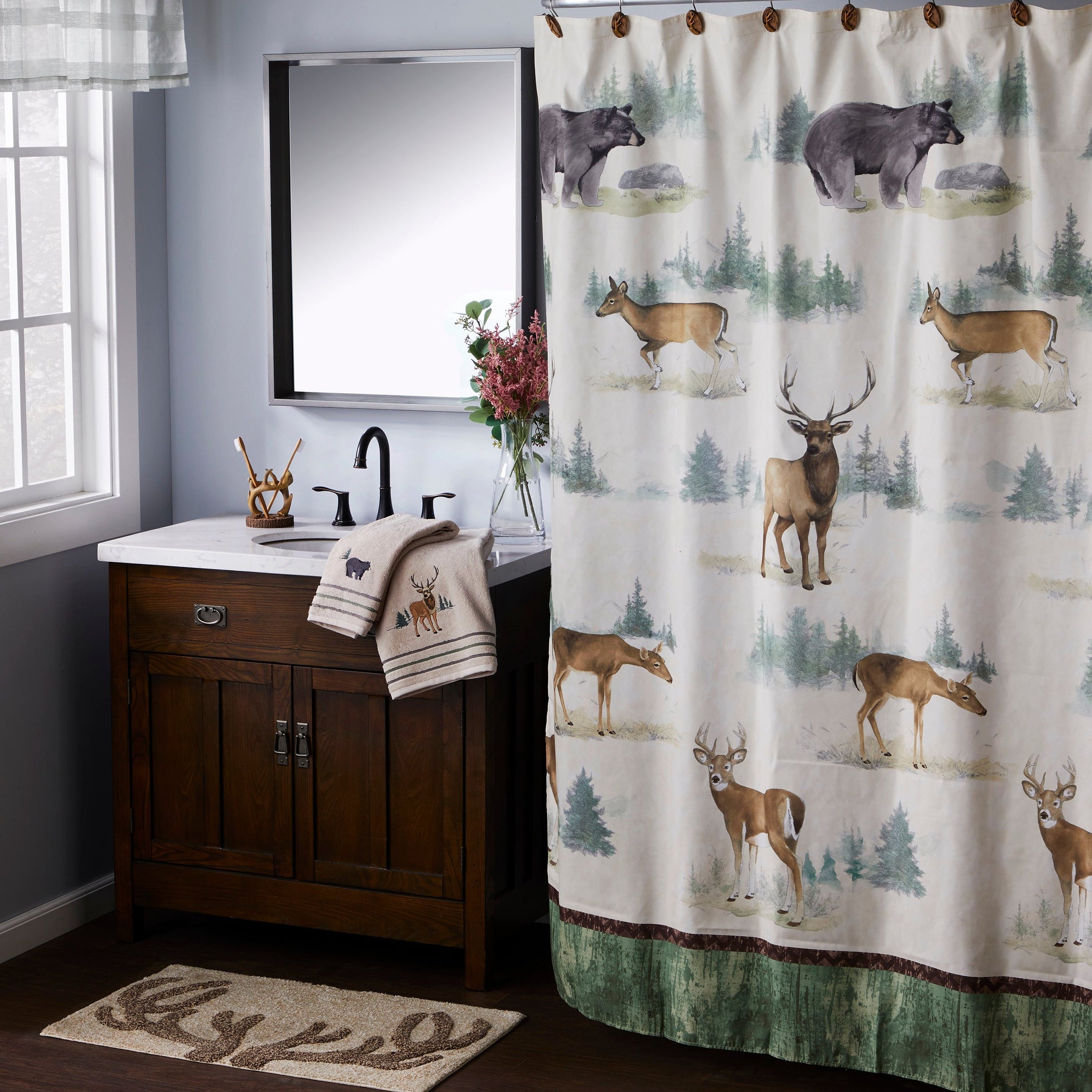 Home On The Range Fabric Shower Curtain, Multi