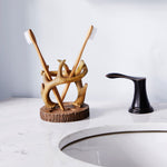 Home On The Range Toothbrush Holder, Brown