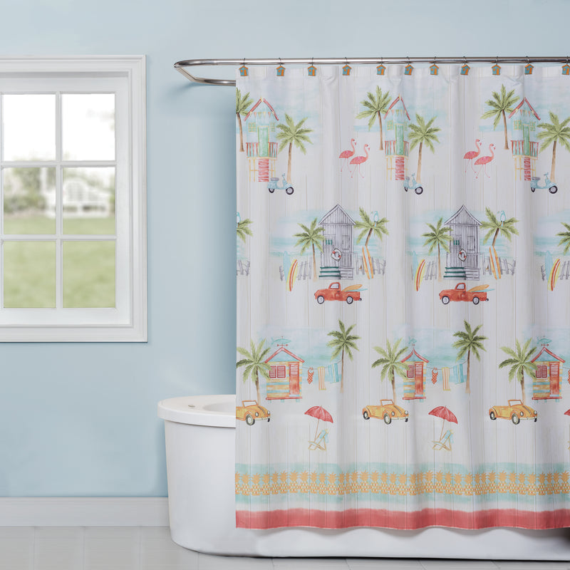 By the Surf Shower Curtain, Multi