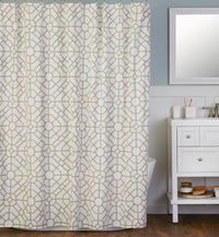 Vern Yip by SKL Home Bamboo Lattice Fabric Shower Curtain, 70"x96", Natural