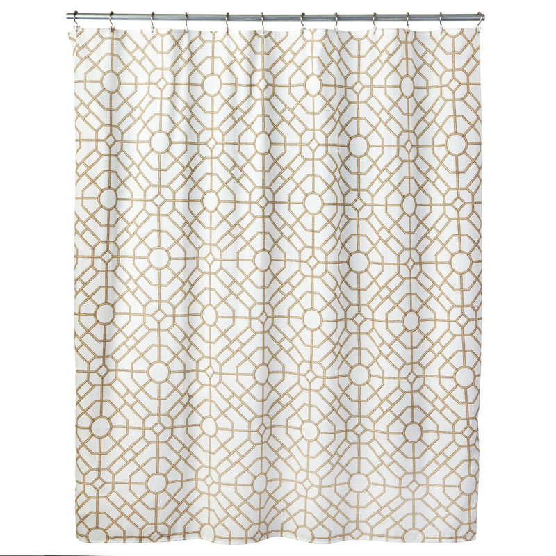 Vern Yip by SKL Home Bamboo Lattice Fabric Shower Curtain, 54"x78", Natural