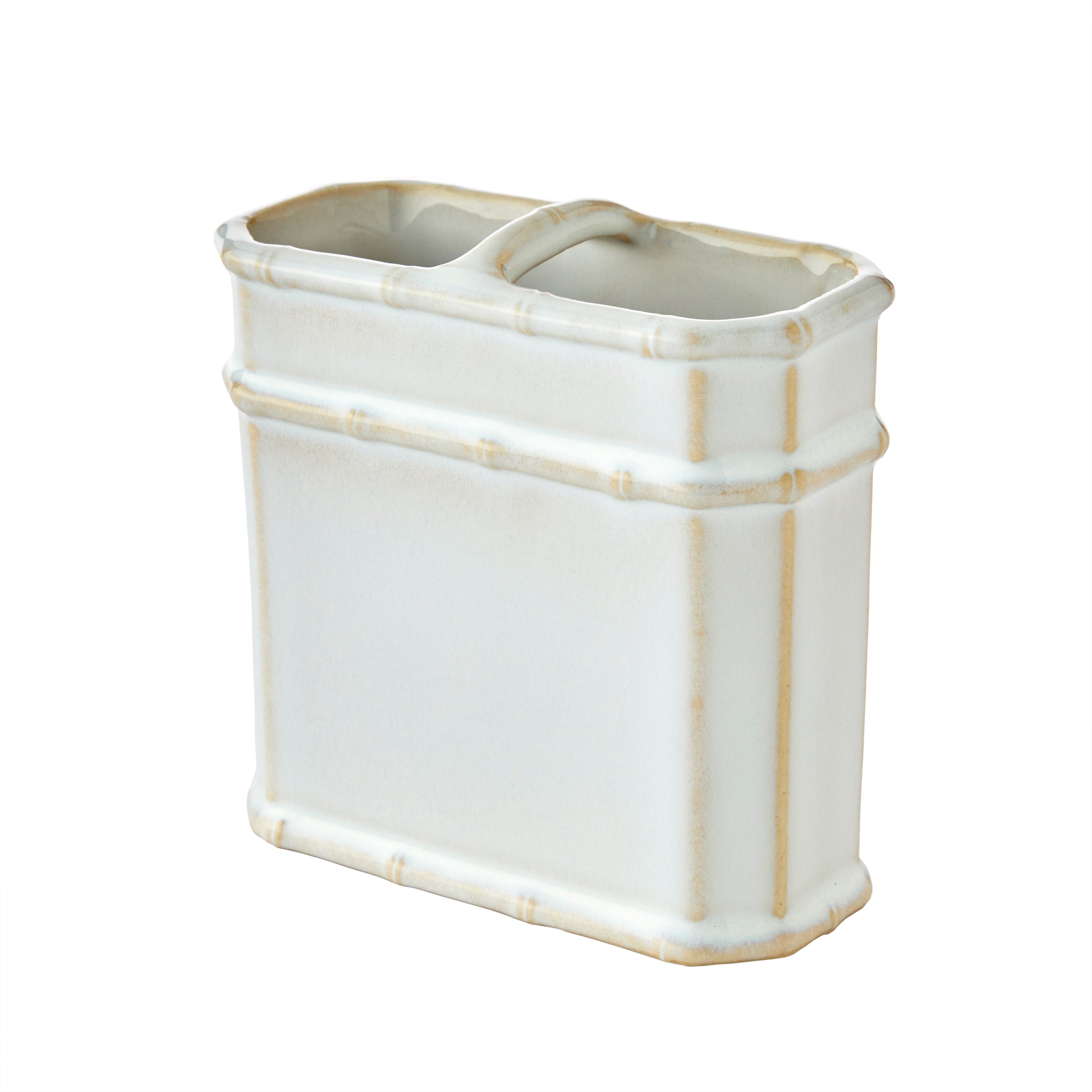 Vern Yip by SKL Home Bamboo Lattice Toothbrush Holder, White/Ecru