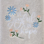 Be Joyful In Hope 2-Piece Hand Towel Set, Gray