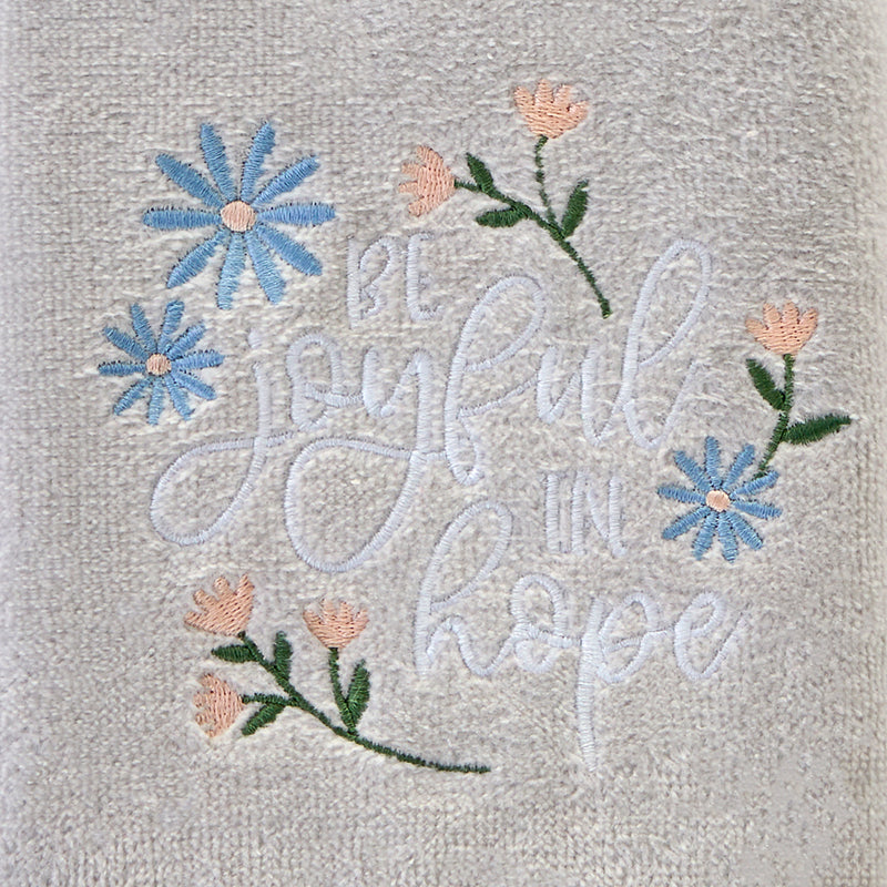 Be Joyful In Hope 2-Piece Hand Towel Set, Gray