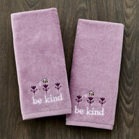 Bee Kind 2-Piece Hand Towel Set, Lavender