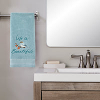Beautiful 2-Piece Hand Towel Set, Aqua