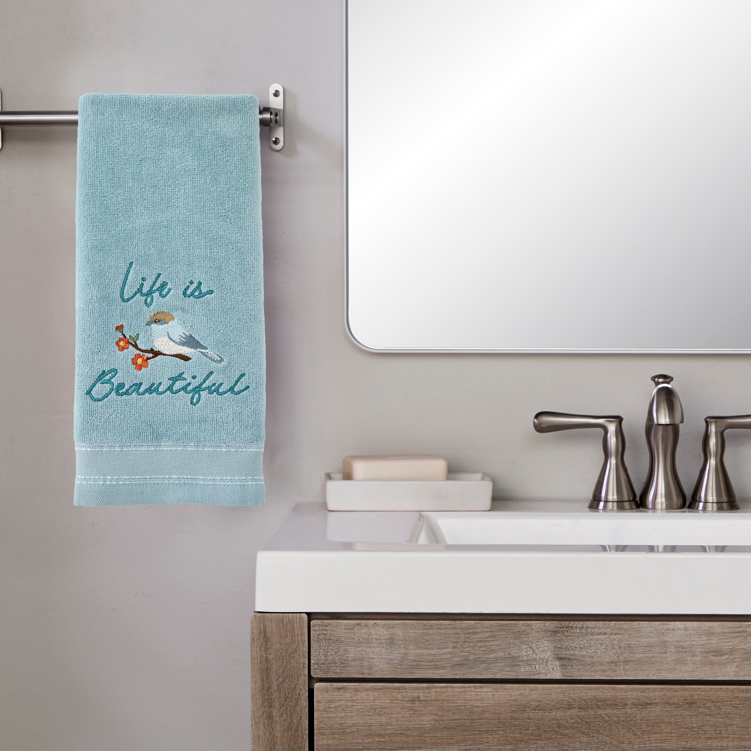 Beautiful 2-Piece Hand Towel Set, Aqua