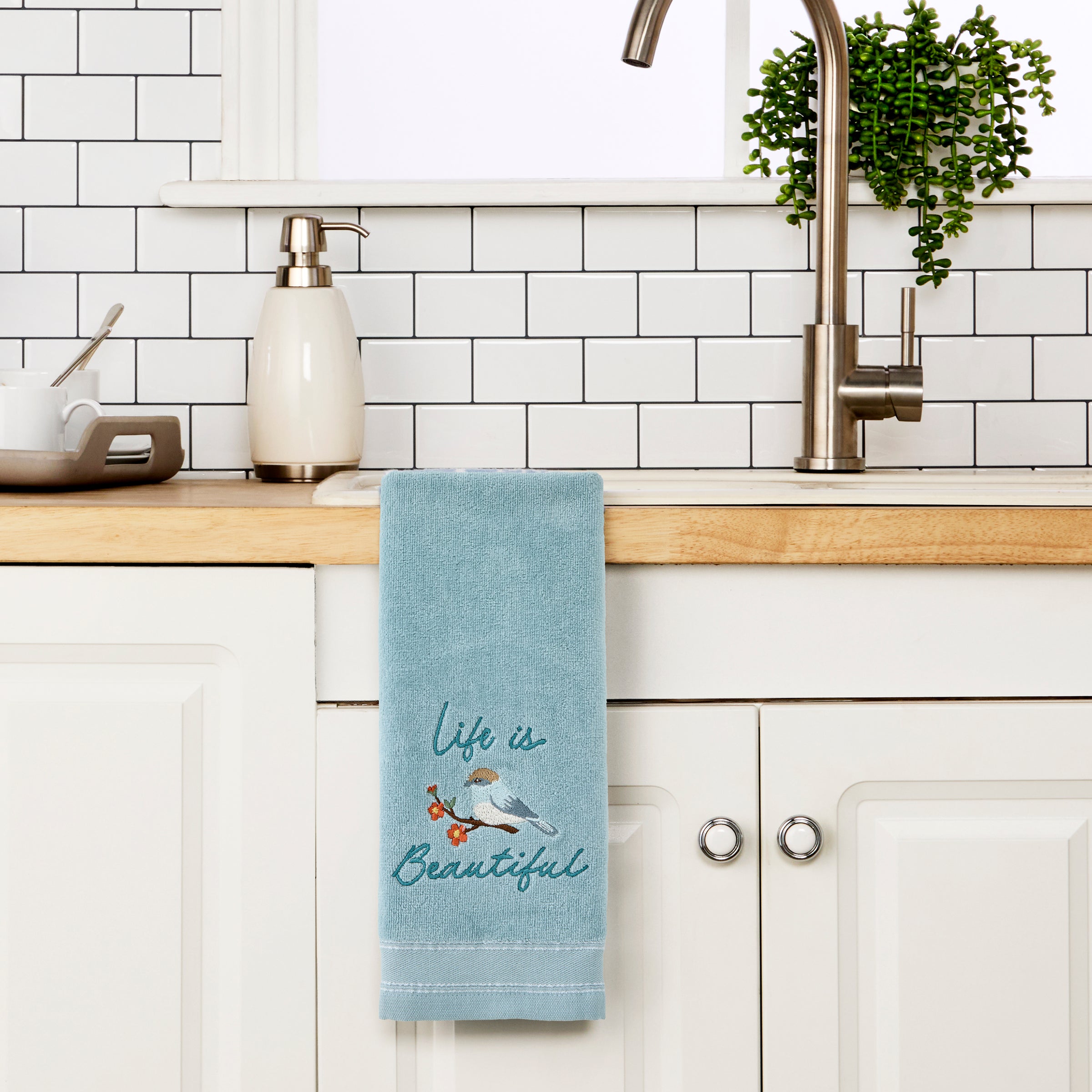 Beautiful 2-Piece Hand Towel Set, Aqua