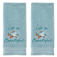 Beautiful 2-Piece Hand Towel Set, Aqua
