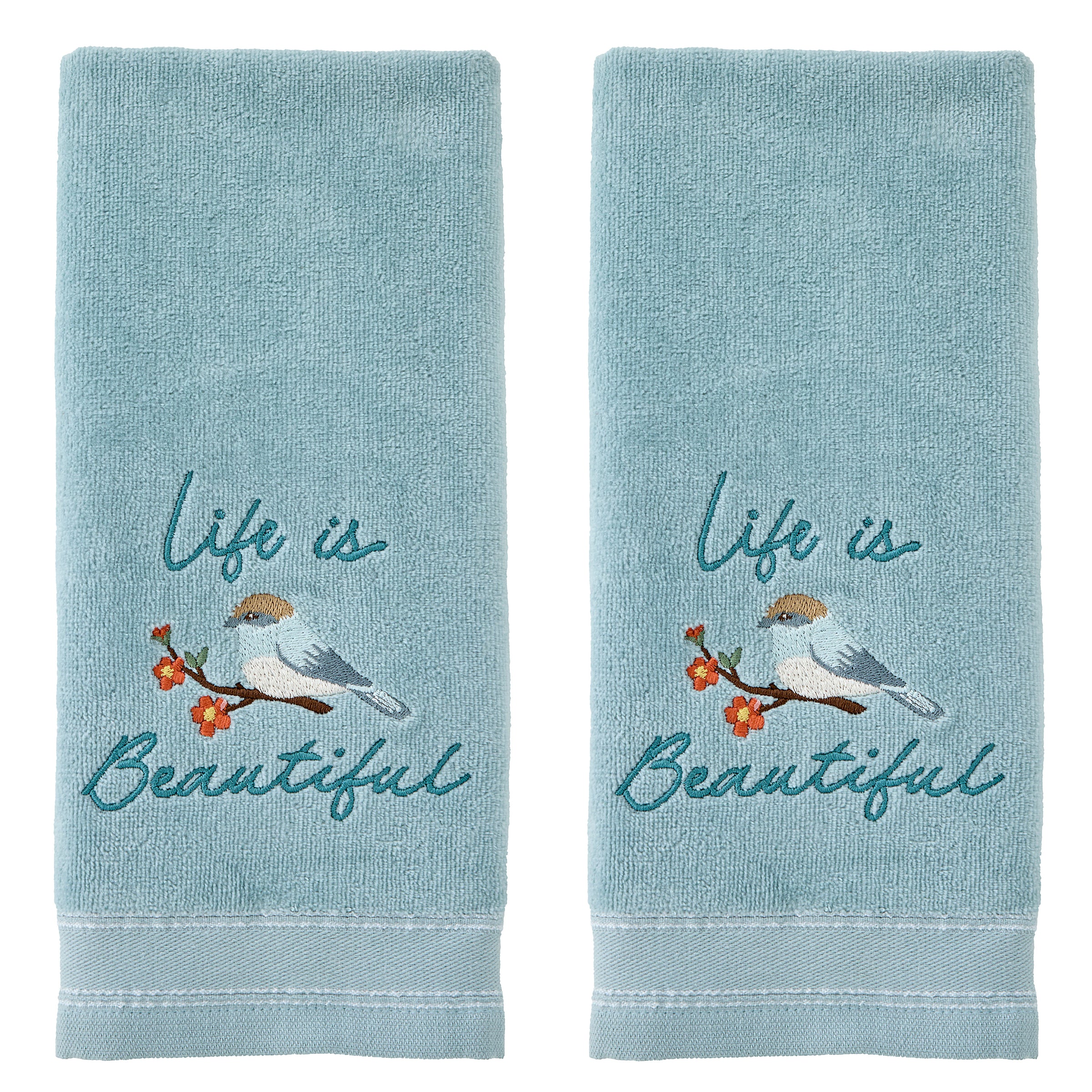 Beautiful 2-Piece Hand Towel Set, Aqua