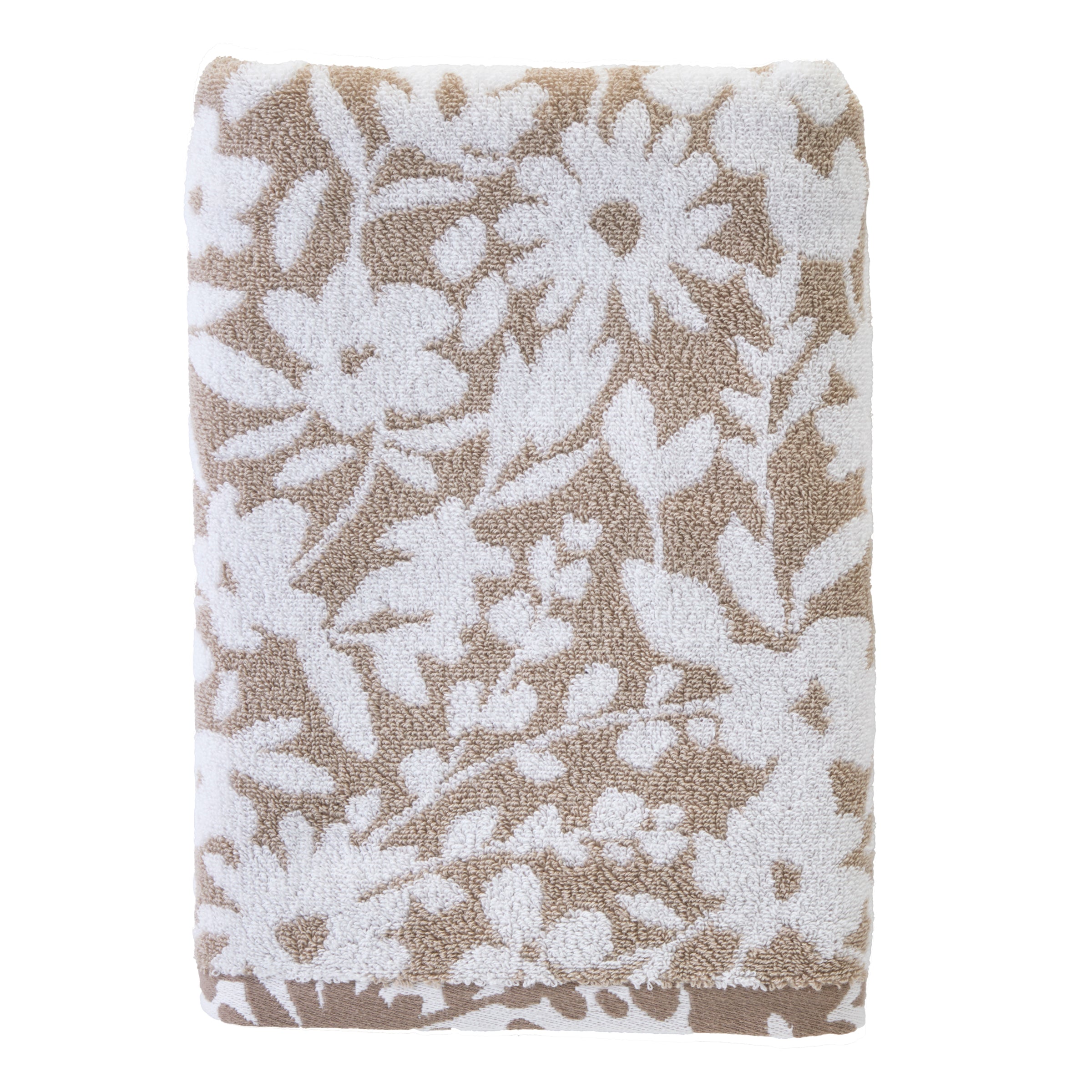 Bedford Floral Jacquard Bath Towel, Tan