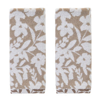 Bedford Floral Jacquard 2-Piece Hand Towel Set, Tan