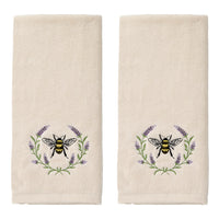 Bee Lavender 2-Piece Hand Towel Set, Natural