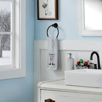 Blame It On the Elf 2-Piece Hand Towel Set, Gray