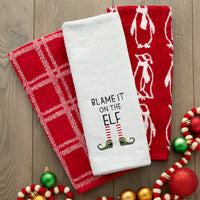 Blame It On the Elf 2-Piece Hand Towel Set, Gray