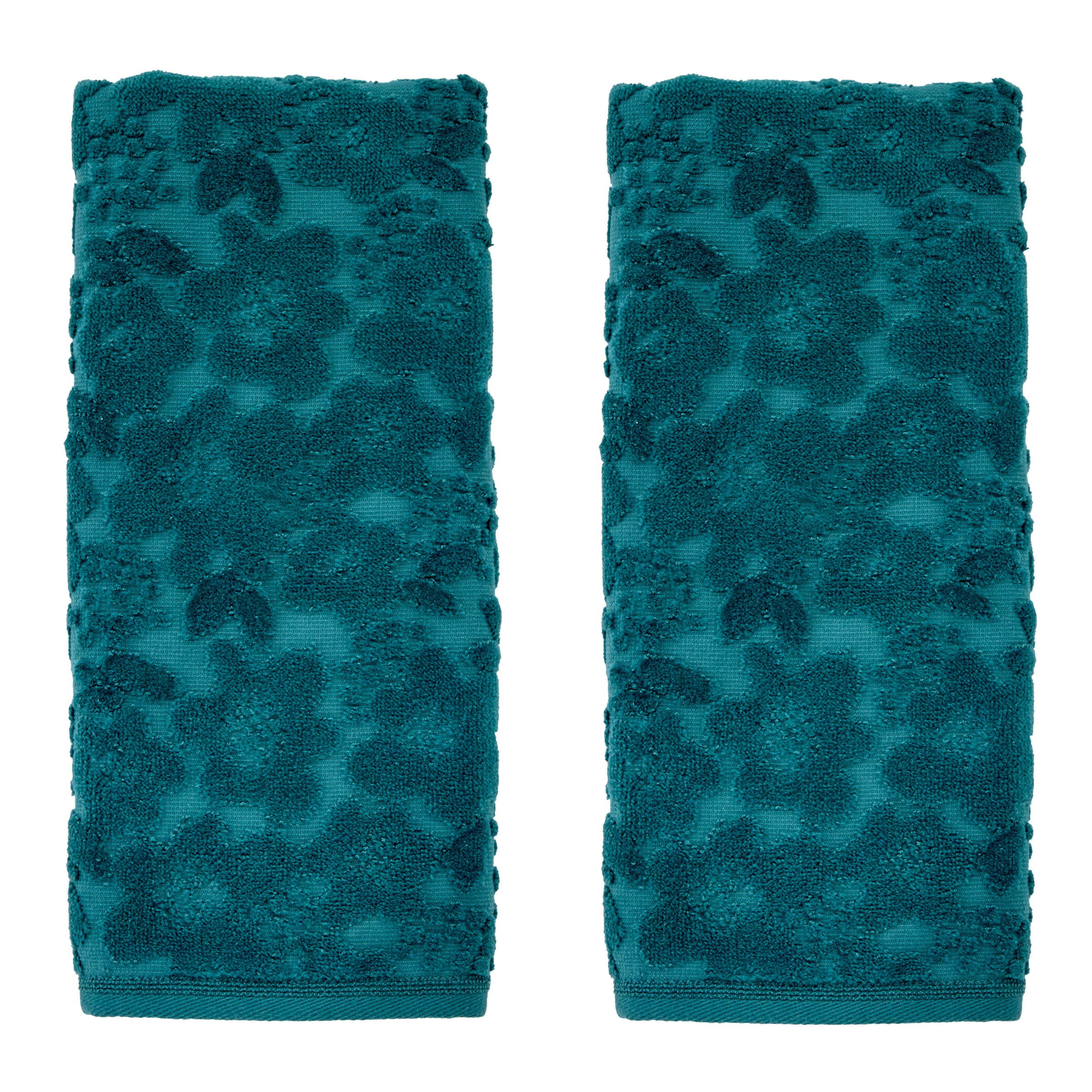 Blossom Floral 2-Piece Hand Towel Set, Spruce