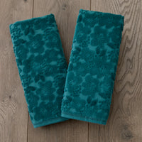 Blossom Floral 2-Piece Hand Towel Set, Spruce