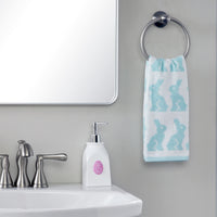 Bunny Jacquard 2-Piece Hand Towel Set, Aqua