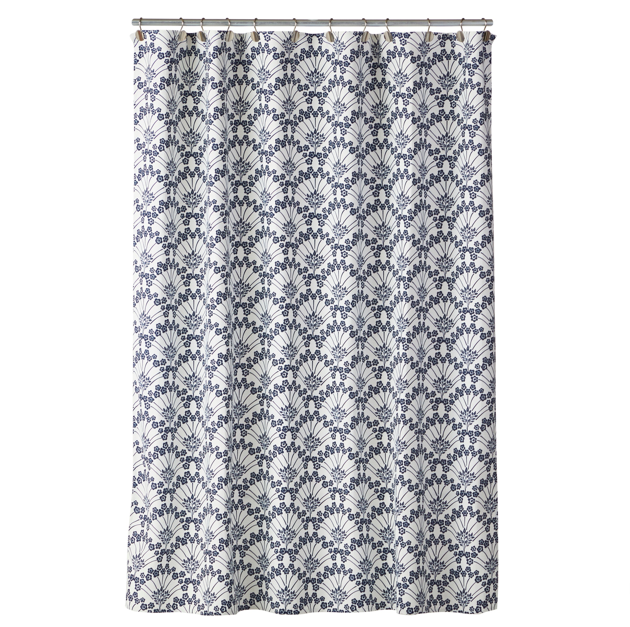 Vern Yip by SKL Home Boho Floral Fabric Shower Curtain, Blue/White