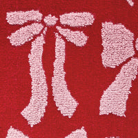 Bow Jacquard Bath Towel, Red/Pink