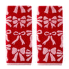 Bow Jacquard 2-Piece Hand Towel Set, Red/Pink