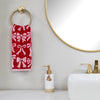 Bow Jacquard 2-Piece Hand Towel Set, Red/Pink