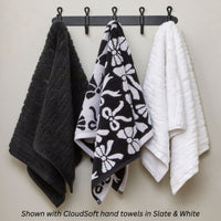 Bow Jacquard 2-Piece Hand Towel Set, Black/White