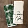 Buffalo Plaid 2-Piece Hand Towel Set, Spruce