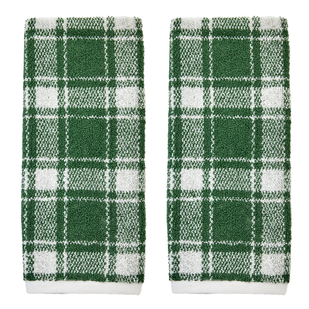 Buffalo Plaid 2-Piece Hand Towel Set, Spruce