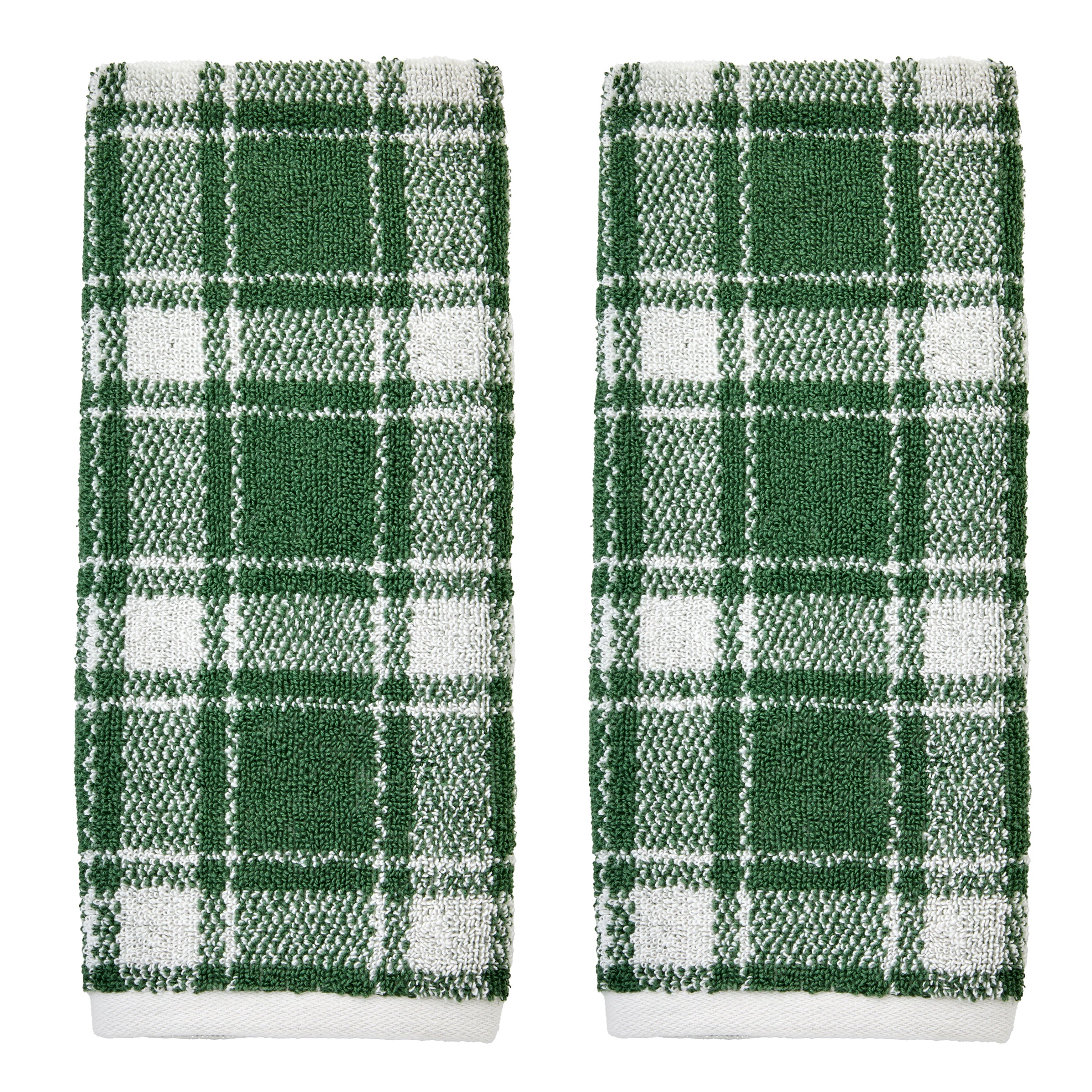 Buffalo Plaid 2-Piece Hand Towel Set, Spruce
