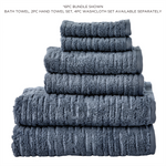 CloudSoft Cotton Luxury 2-Piece Hand Towel Set, Smoke Blue