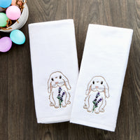 Bunny Lop 2-Piece Hand Towel Set, White