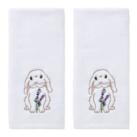 Bunny Lop 2-Piece Hand Towel Set, White